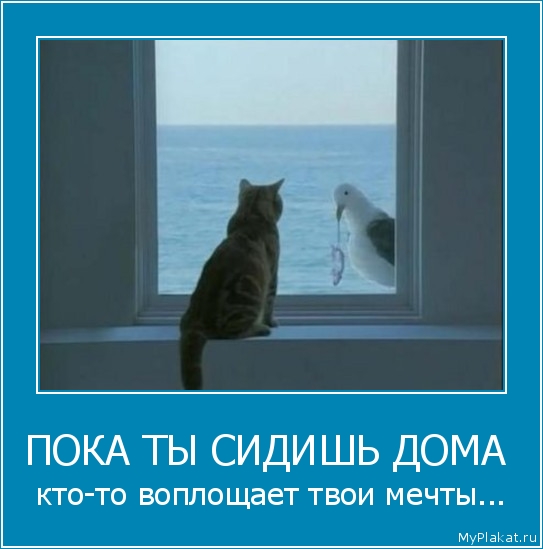 ПОКА ТЫ СИДИШЬ ДОМА  кто-то воплощает твои мечты...
