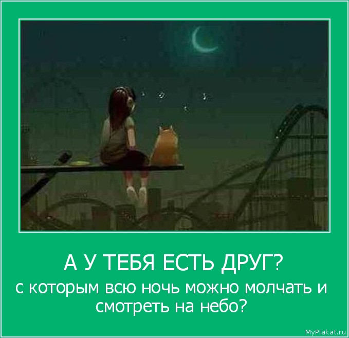 A У ТЕБЯ ЕСТЬ ДРУГ? с которым всю ночь можно молчать и смотреть на небо?