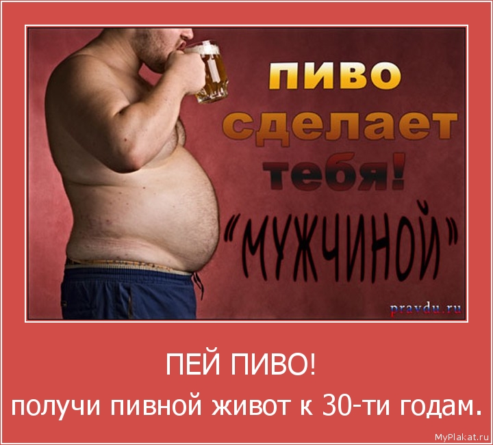 ПЕЙ ПИВО!  получи пивной живот к 30-ти годам.