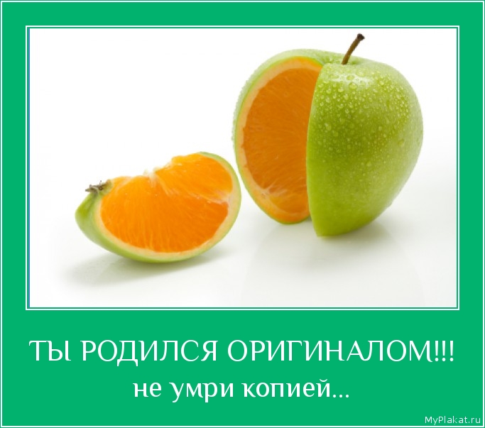 ТЫ РОДИЛСЯ ОРИГИНАЛОМ!!! не умри копией...