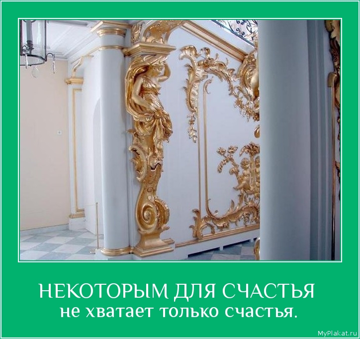 НЕКОТОРЫМ ДЛЯ СЧАСТЬЯ  не хватает только счастья.