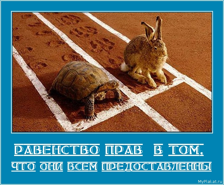 РАВЕНСТВО ПРАВ  В ТОМ,  что они всем предоставленны