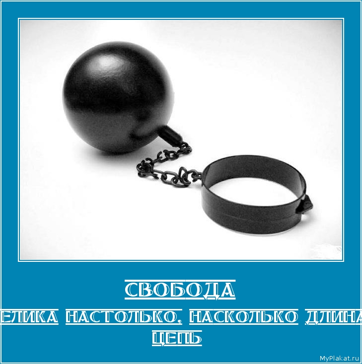 СВОБОДА велика настолько, насколько длина цепь