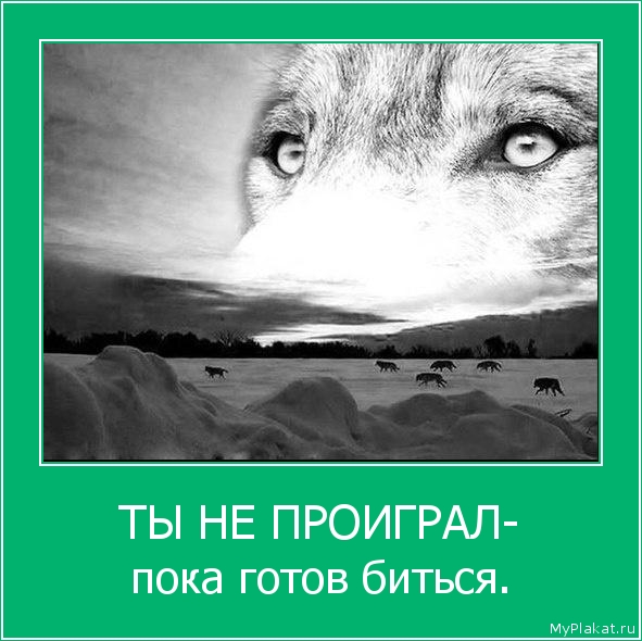 ТЫ НЕ ПРОИГРАЛ- пока готов биться.