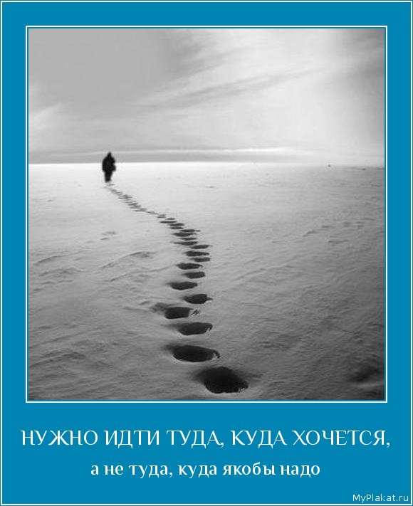 НУЖНО ИДТИ ТУДА, КУДА ХОЧЕТСЯ, а не туда, куда якобы надо