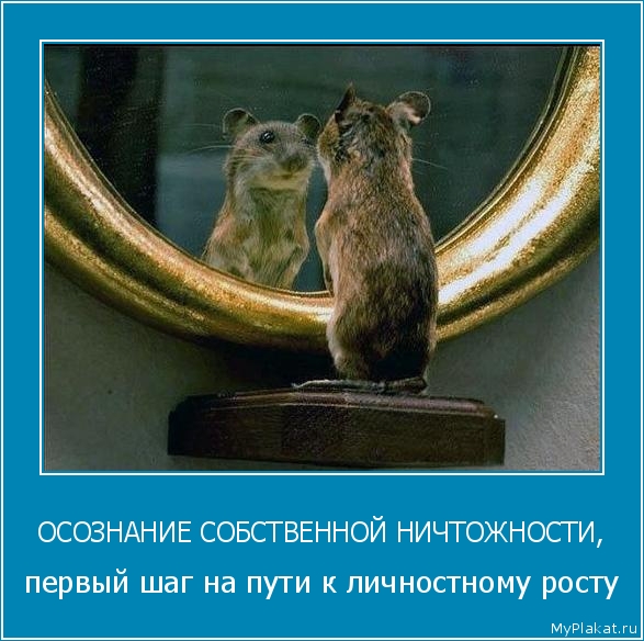 ОСОЗНАНИЕ СОБСТВЕННОЙ НИЧТОЖНОСТИ, первый шаг на пути к личностному росту