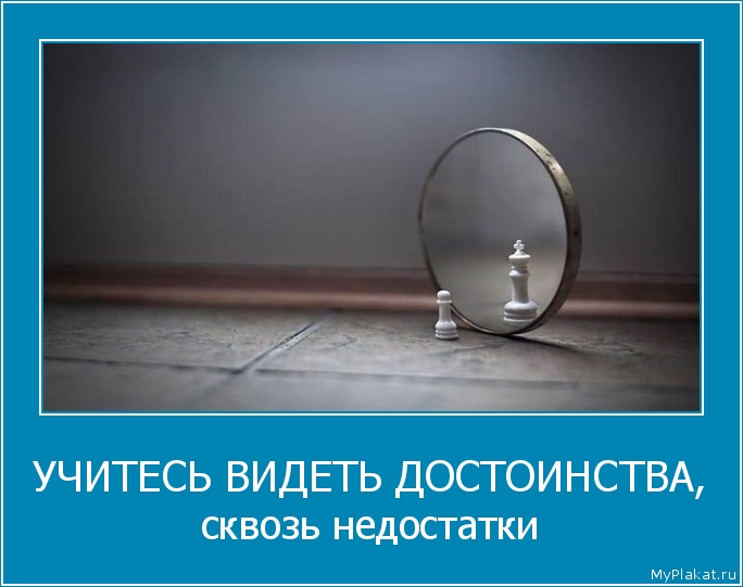УЧИТЕСЬ ВИДЕТЬ ДОСТОИНСТВА, сквозь недостатки