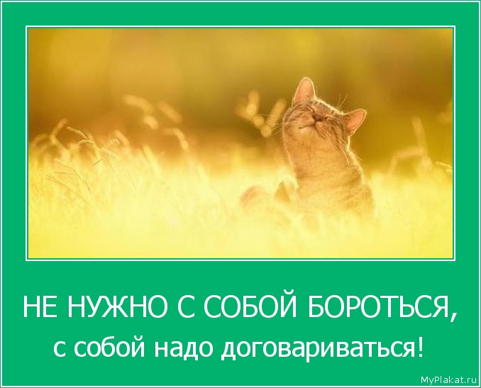 НЕ НУЖНО С СОБОЙ БОРОТЬСЯ, с собой надо договариваться!