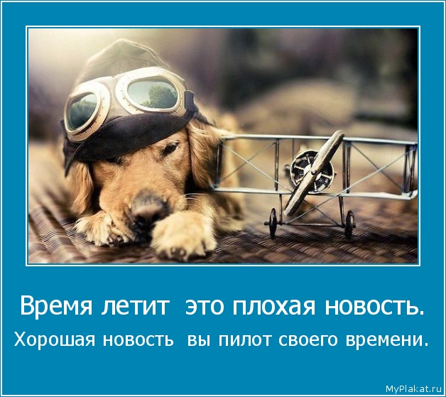 Время летит  это плохая новость.  Хорошая новость  вы пилот своего времени.