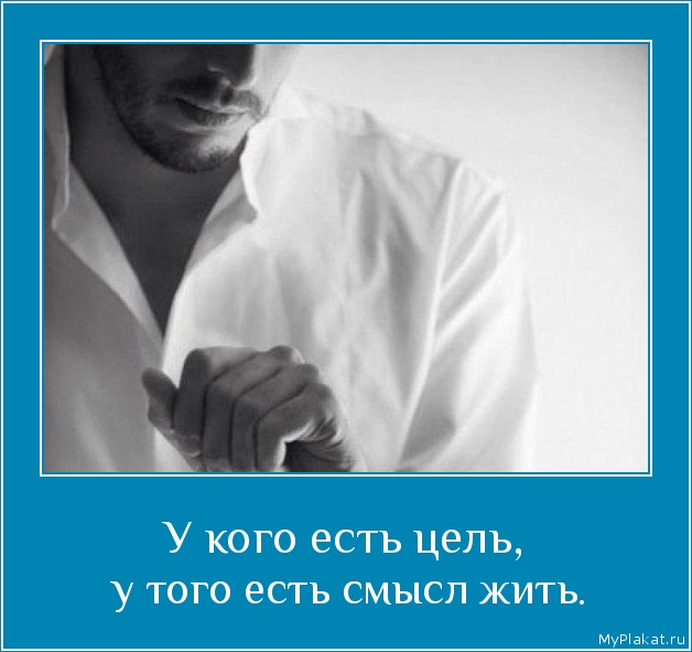 У кого есть цель,  у того есть смысл жить.